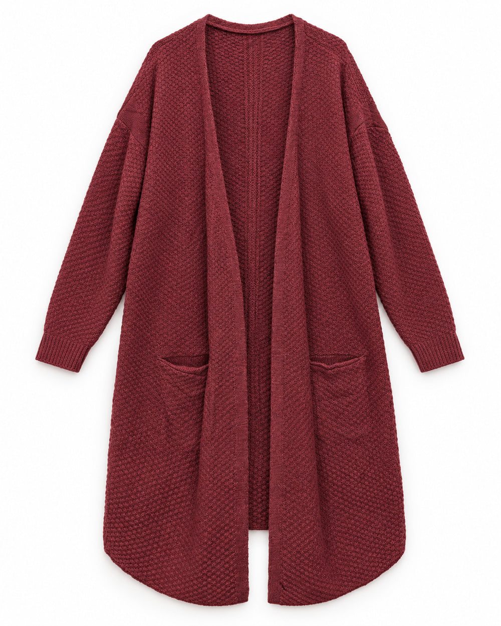 Burgundy women's preloved long cardigan, VW-LC65