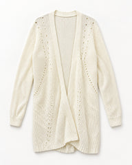 White women's preloved long cardigan, VW-LC66