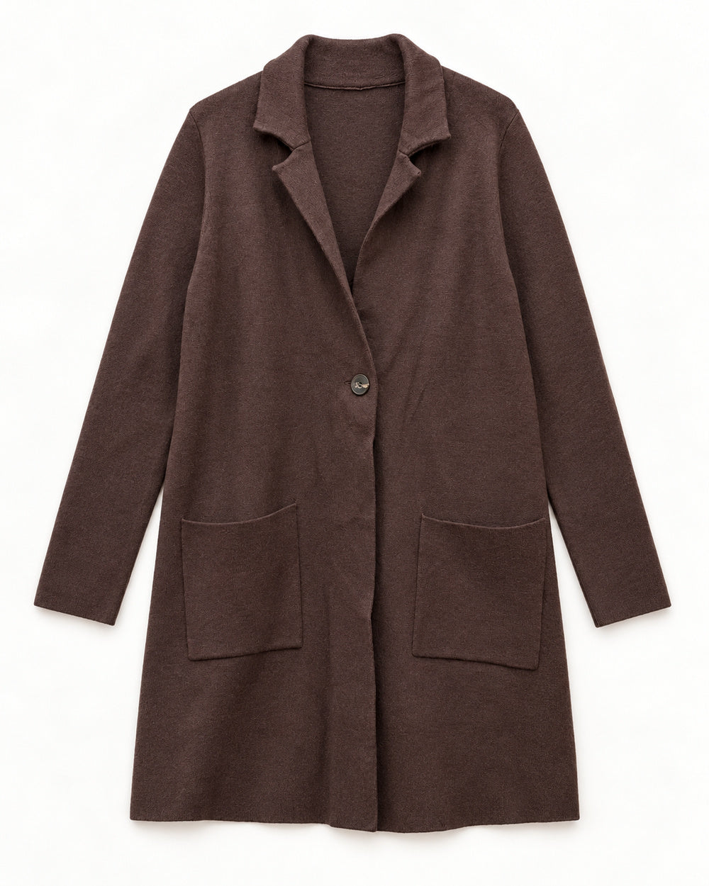Taupe & Chocolate Brown women's preloved long cardigan, VW-LC67