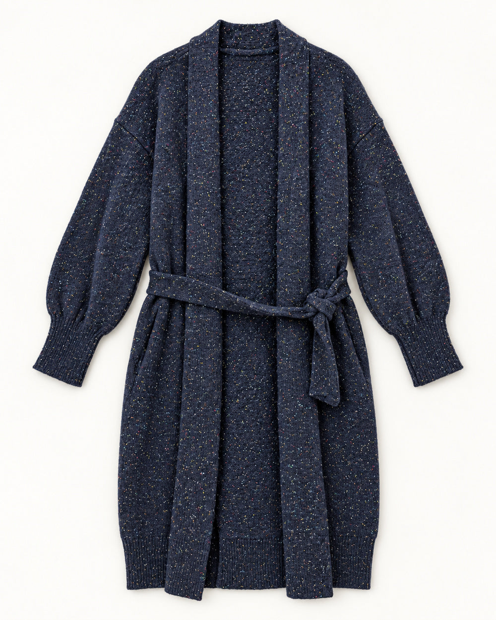 Charcoal Grey & Navy women's preloved long cardigan, VW-LC68