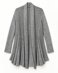 White & Blush Pink women's preloved long cardigan, VW-LC70