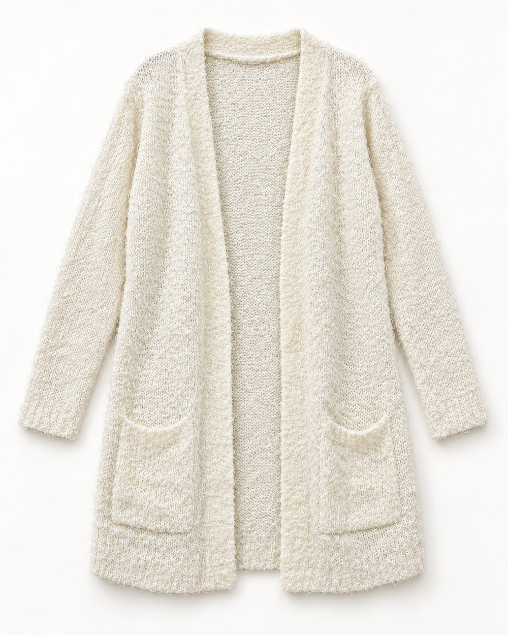 White women's preloved long cardigan, VW-LC72