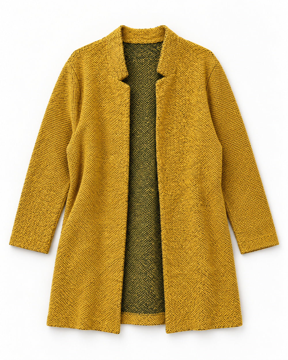 Mustard women's preloved long cardigan, VW-LC73