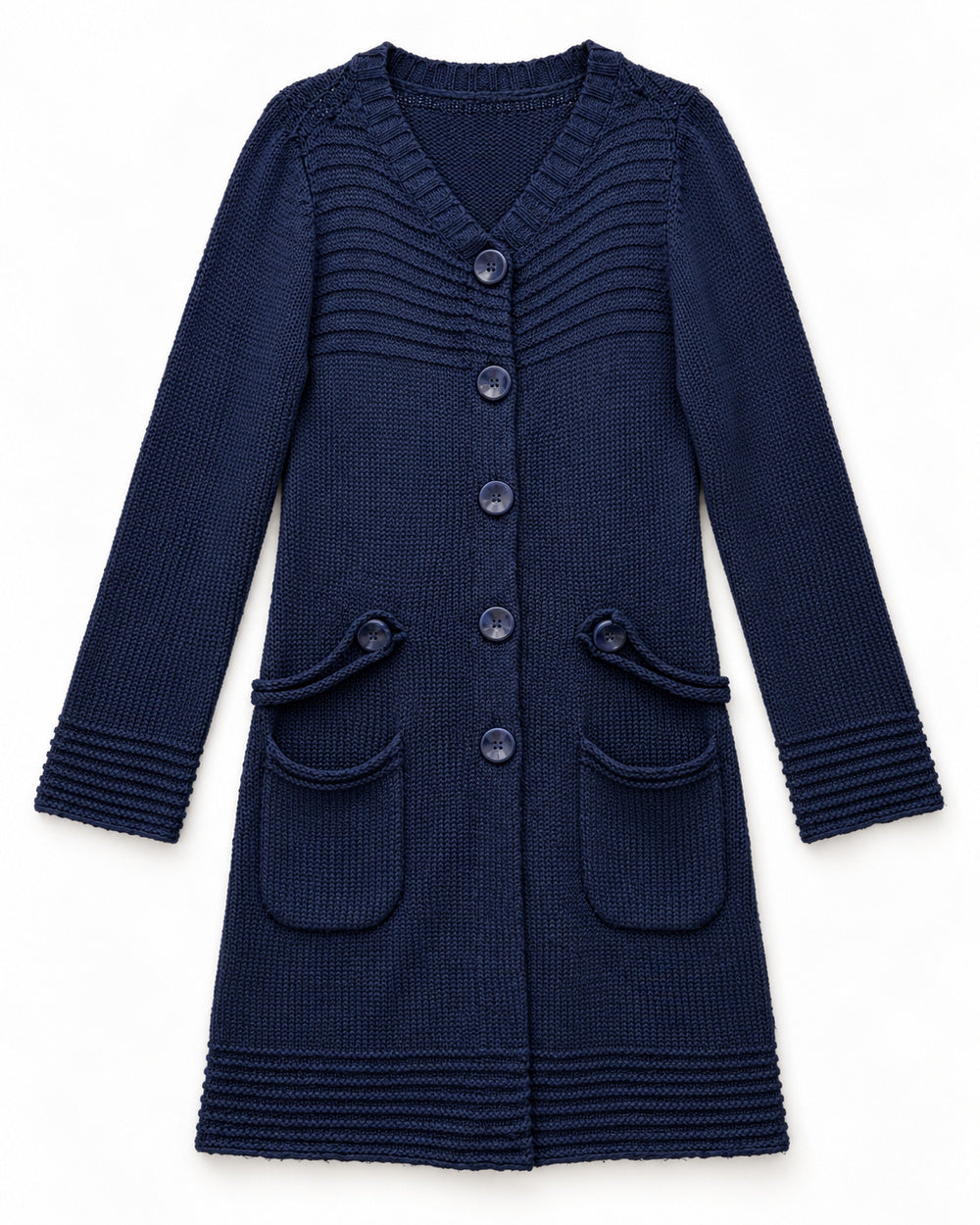 Navy women's preloved long cardigan, VW-LC74