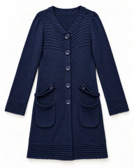 Navy women's preloved long cardigan, VW-LC74