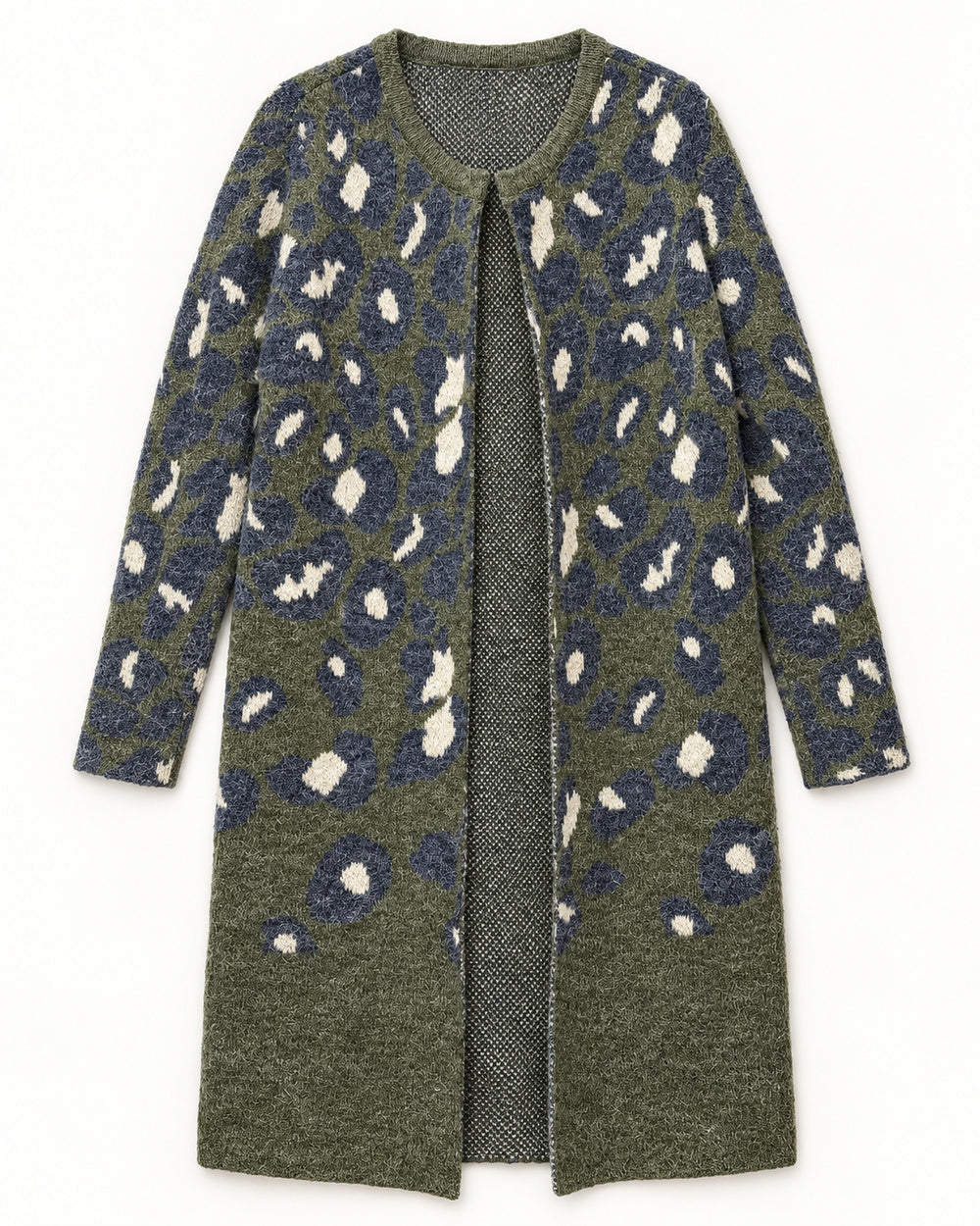 Olive & Charcoal Grey women's preloved long cardigan, VW-LC81