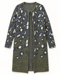 Olive & Charcoal Grey women's preloved long cardigan, VW-LC81