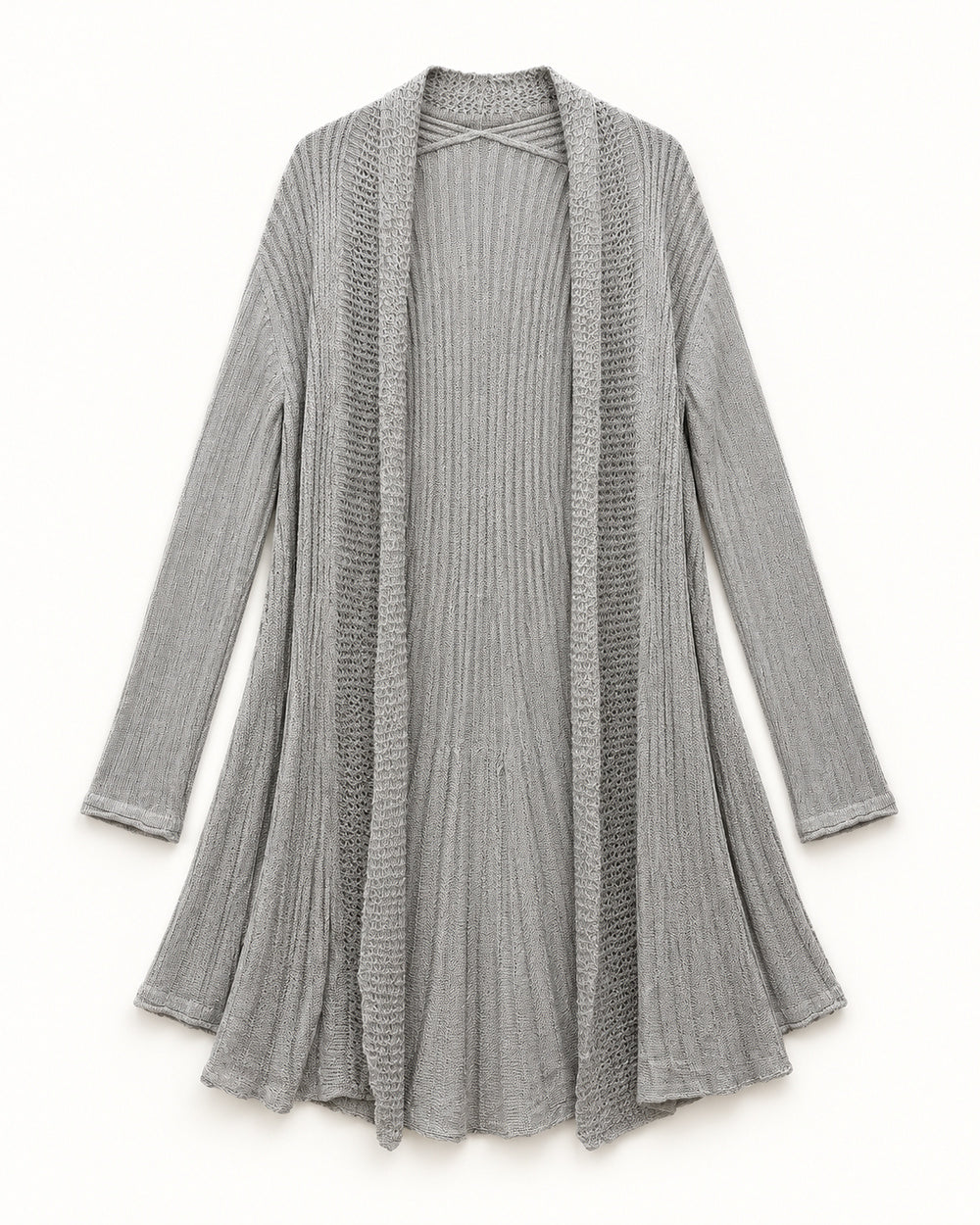 White & Taupe women's preloved long cardigan, VW-LC88