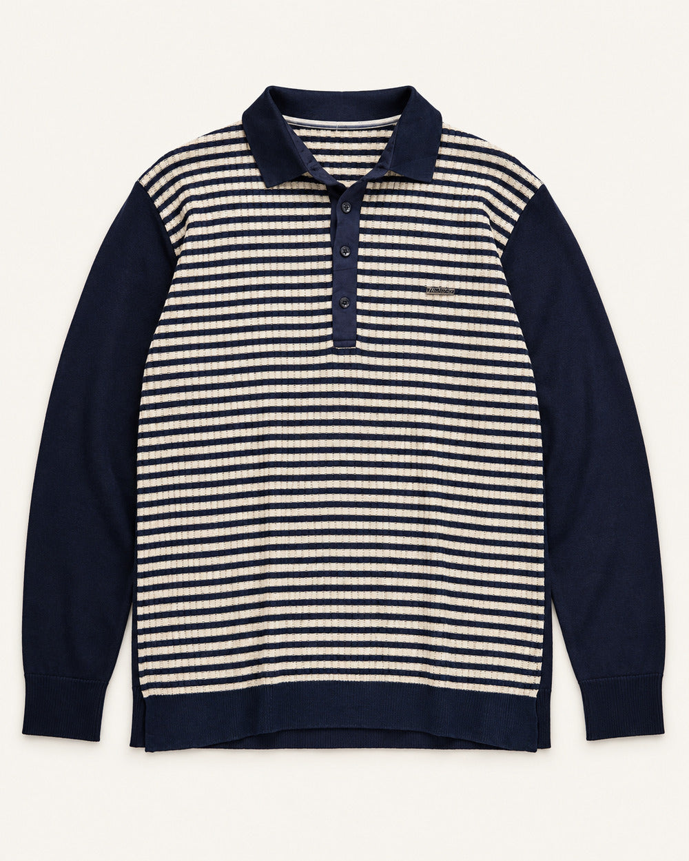 Navy & Ivory men's preloved zip-neck sweater, VW-MS05