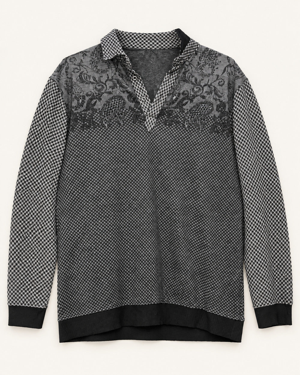 Charcoal men's preloved polo sweater, VW-MS09