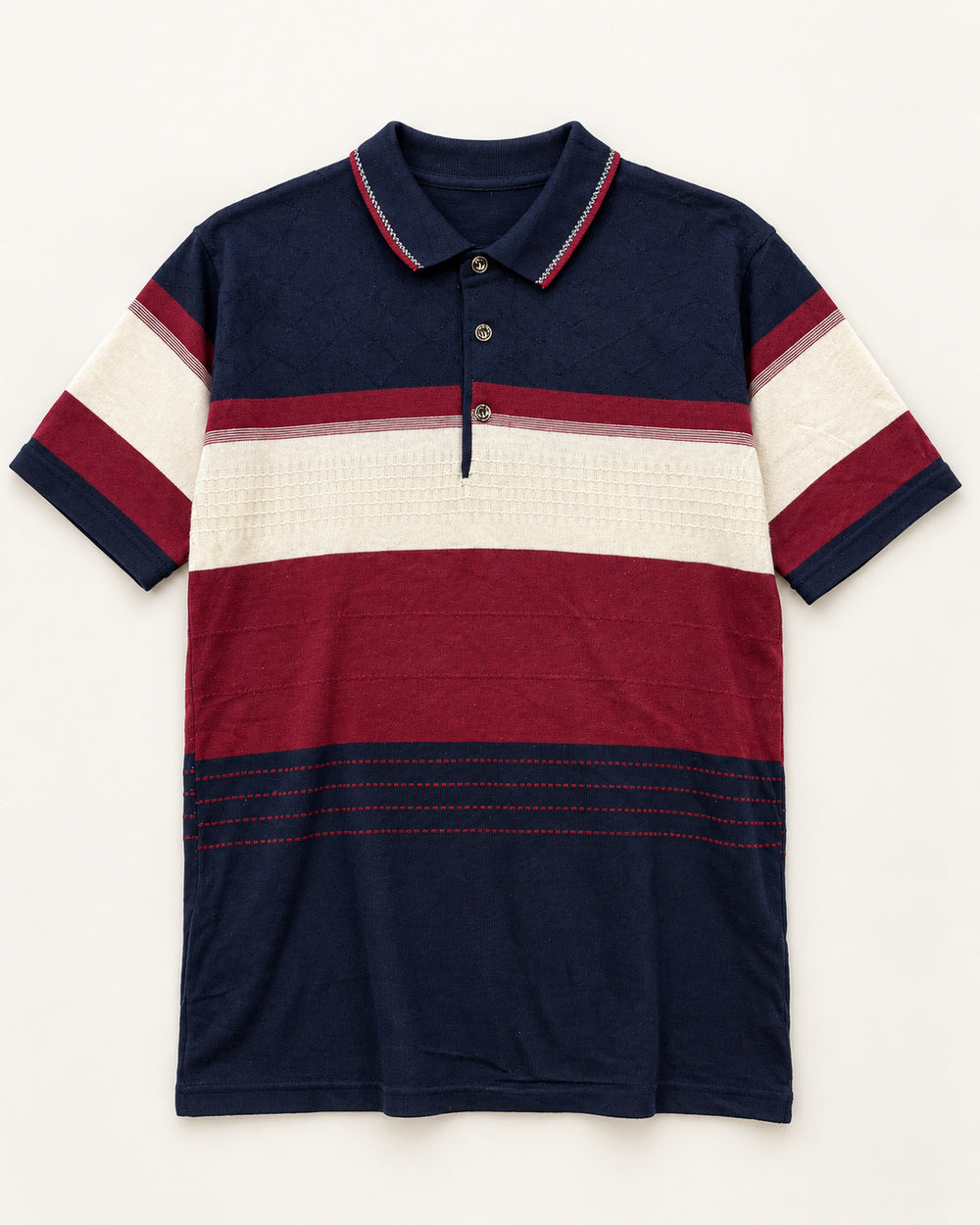 Navy, Red & White men's preloved polo sweater, VW-MS114
