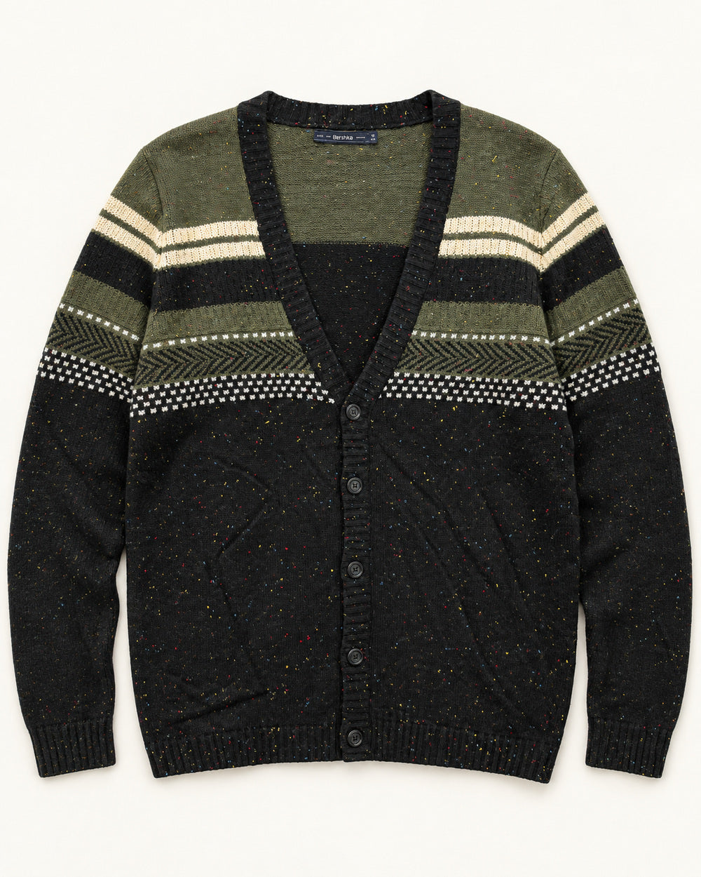 Black & Olive men's preloved cardigan, VW-MS116