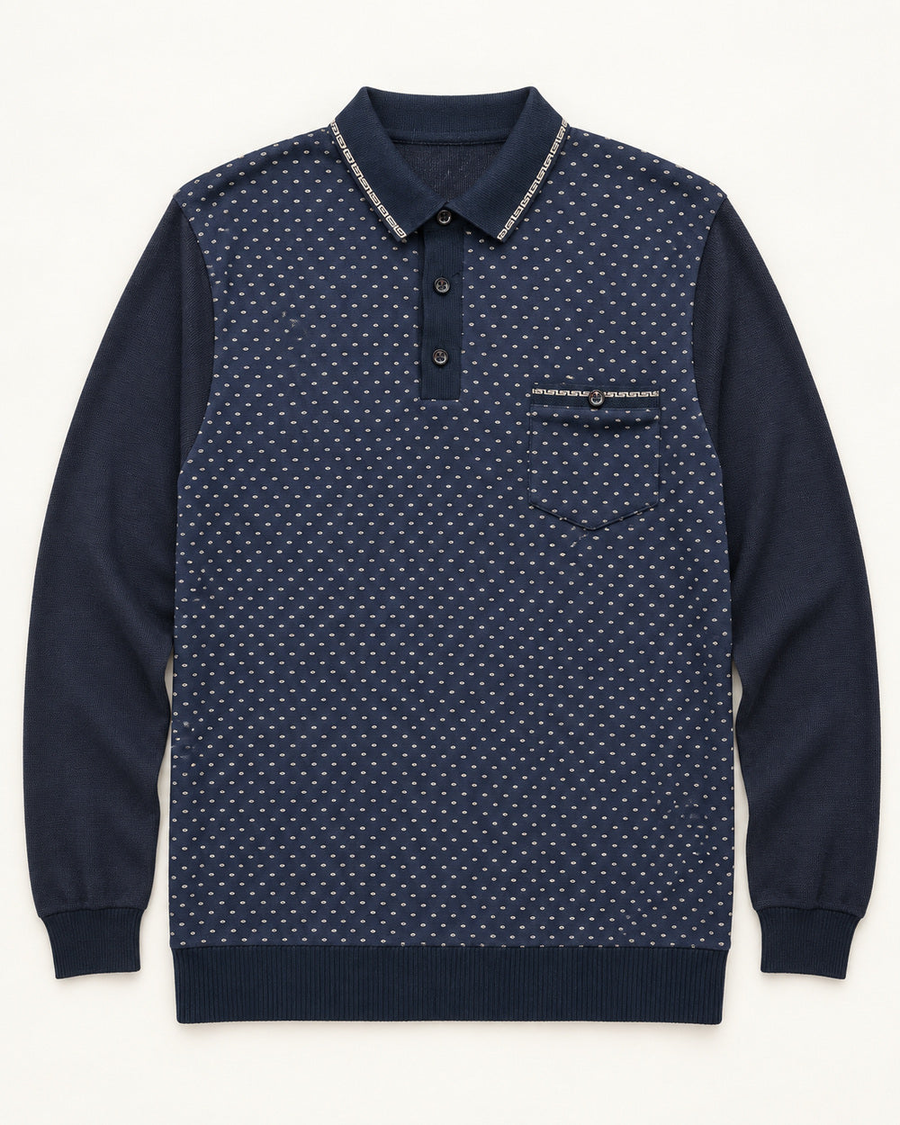 Navy men's preloved polo sweater, VW-MS125
