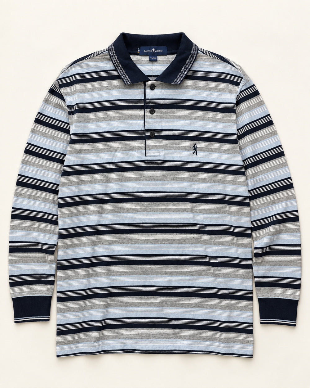 Grey & Navy men's preloved polo sweater, VW-MS127