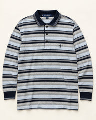 Grey & Navy men's preloved polo sweater, VW-MS127