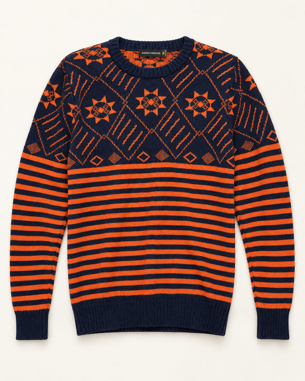 Navy & Orange men's preloved sweater, VW-MS142