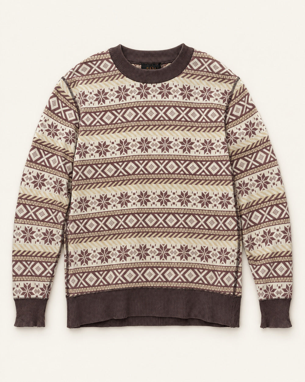 Beige & Brown men's preloved sweater, VW-MS151