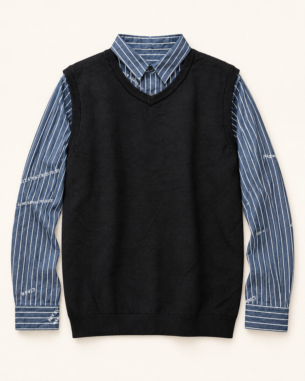 Black & Blue men's preloved sweater vest, VW-MS197