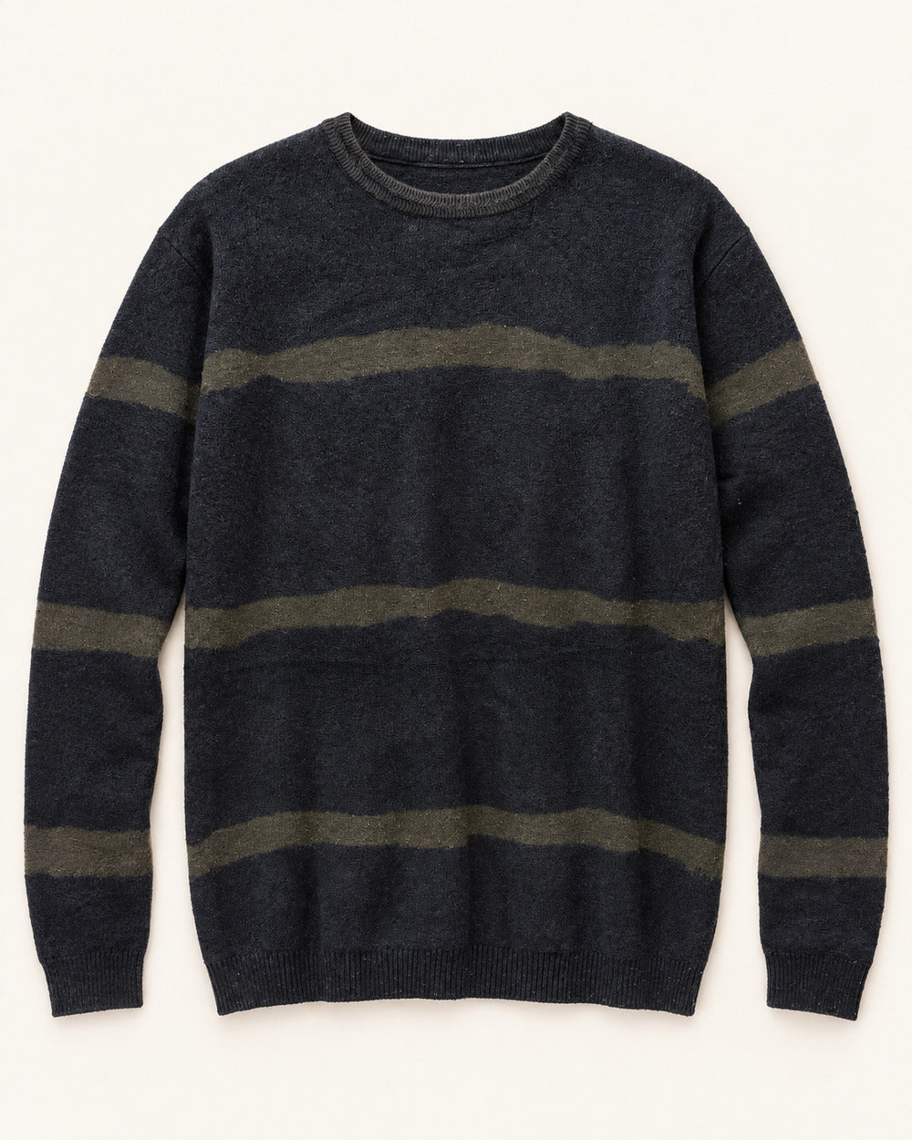 Charcoal & Olive men's preloved crew-neck sweater, VW-MS201