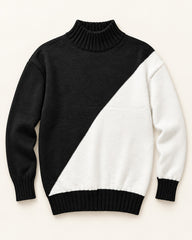 Black & White men's preloved roll-neck sweater, VW-MS203