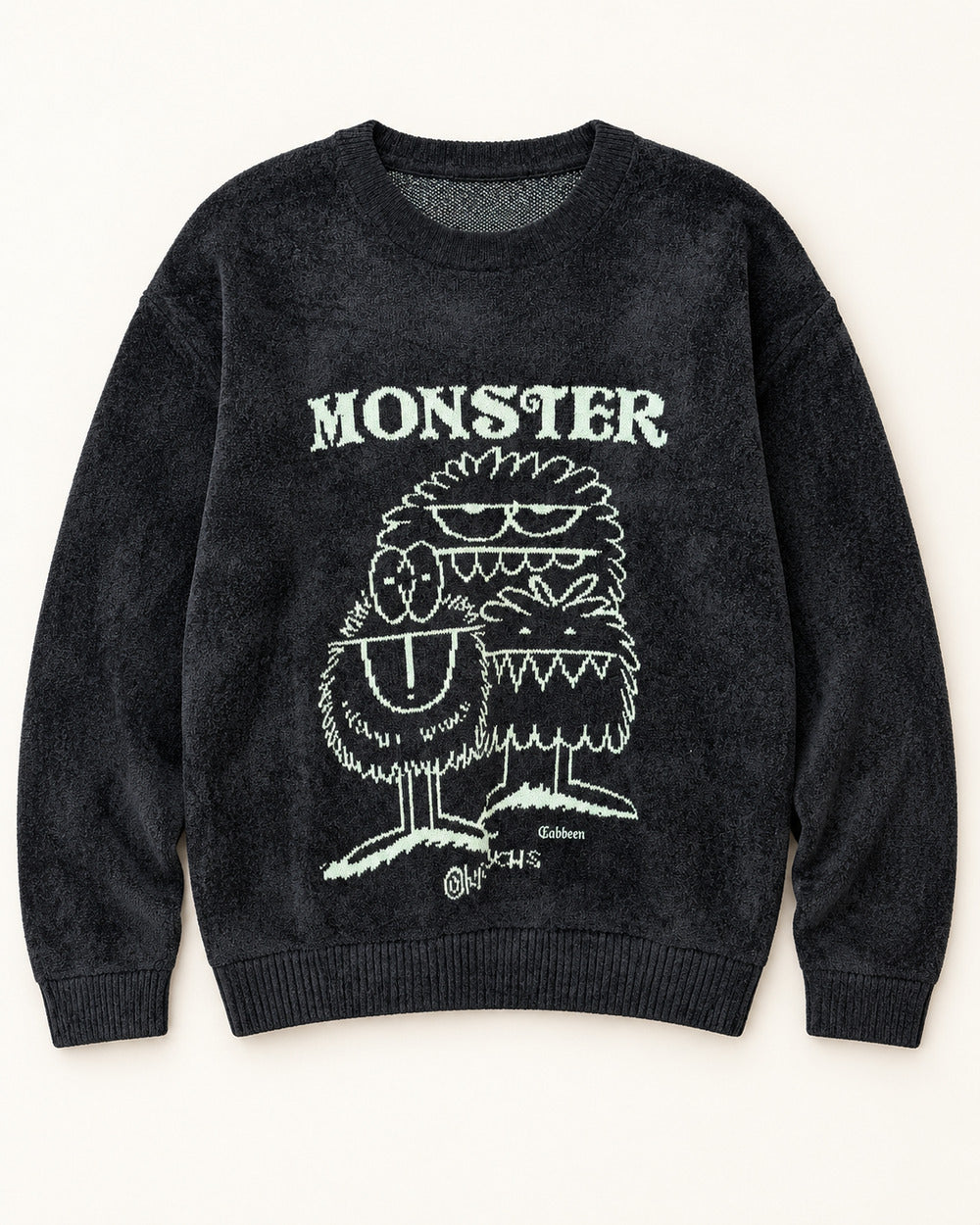 Black men's preloved crew-neck sweater, VW-MS206