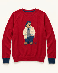 Red men's preloved crew-neck sweatshirt, VW-MS214