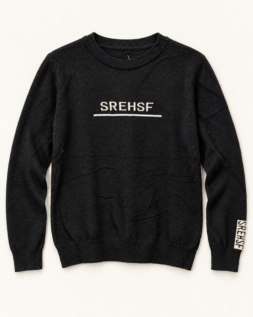 Black men's preloved crew-neck sweatshirt, VW-MS216