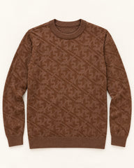 Brown men's preloved crew-neck sweater, VW-MS217