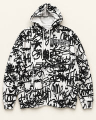 White & Black men's preloved zip hoodie, VW-MS218