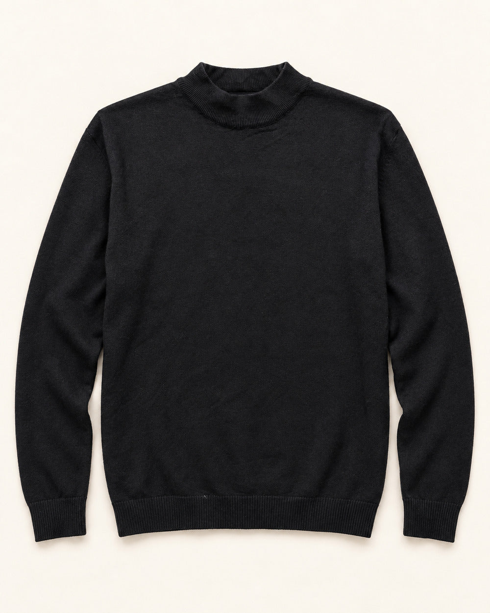 Black men's preloved mock-neck sweater, VW-MS222