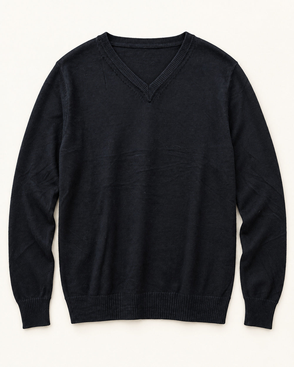 Black men's preloved v-neck sweater, VW-MS229