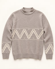 Taupe & Cream men's preloved mock-neck sweater, VW-MS238