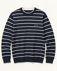 Navy & White men's preloved crew-neck sweater, VW-MS250