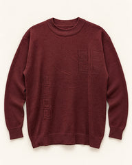 Burgundy men's preloved crew-neck sweater, VW-MS251