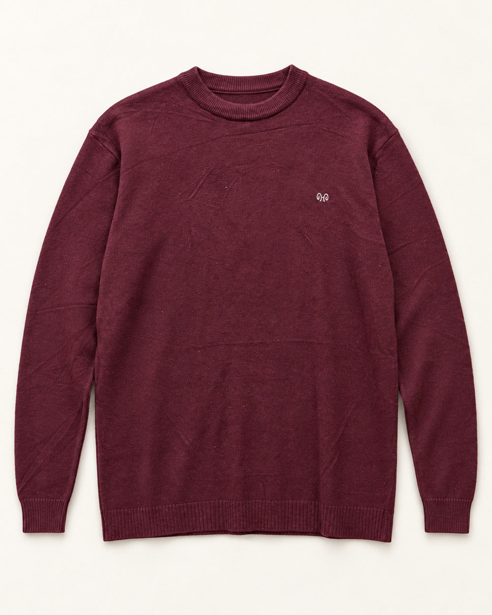 Burgundy men's preloved crew-neck sweater, VW-MS254