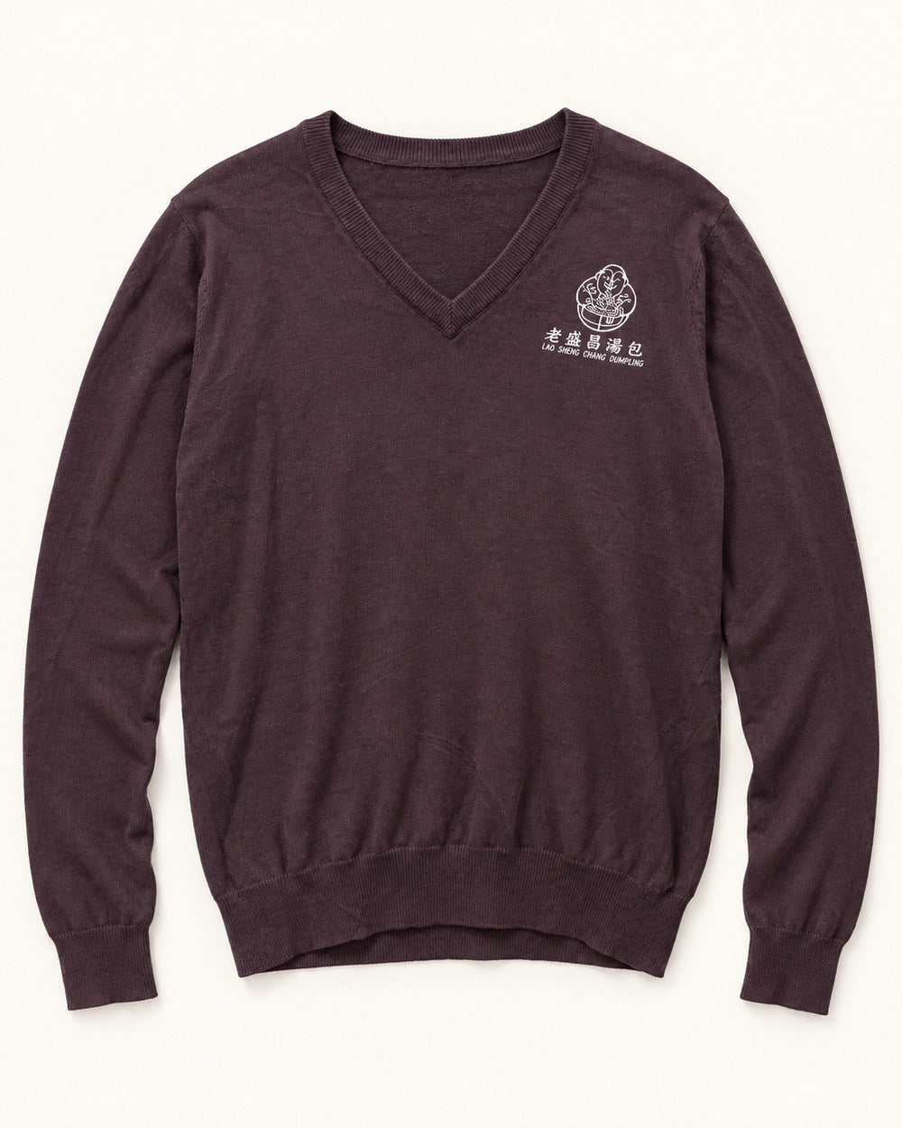 Burgundy men's preloved v-neck sweater, VW-MS263