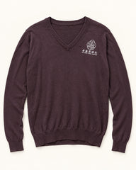 Burgundy men's preloved v-neck sweater, VW-MS263
