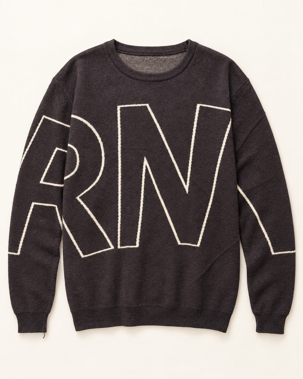 Brown & Cream men's preloved crew-neck sweater, VW-MS266