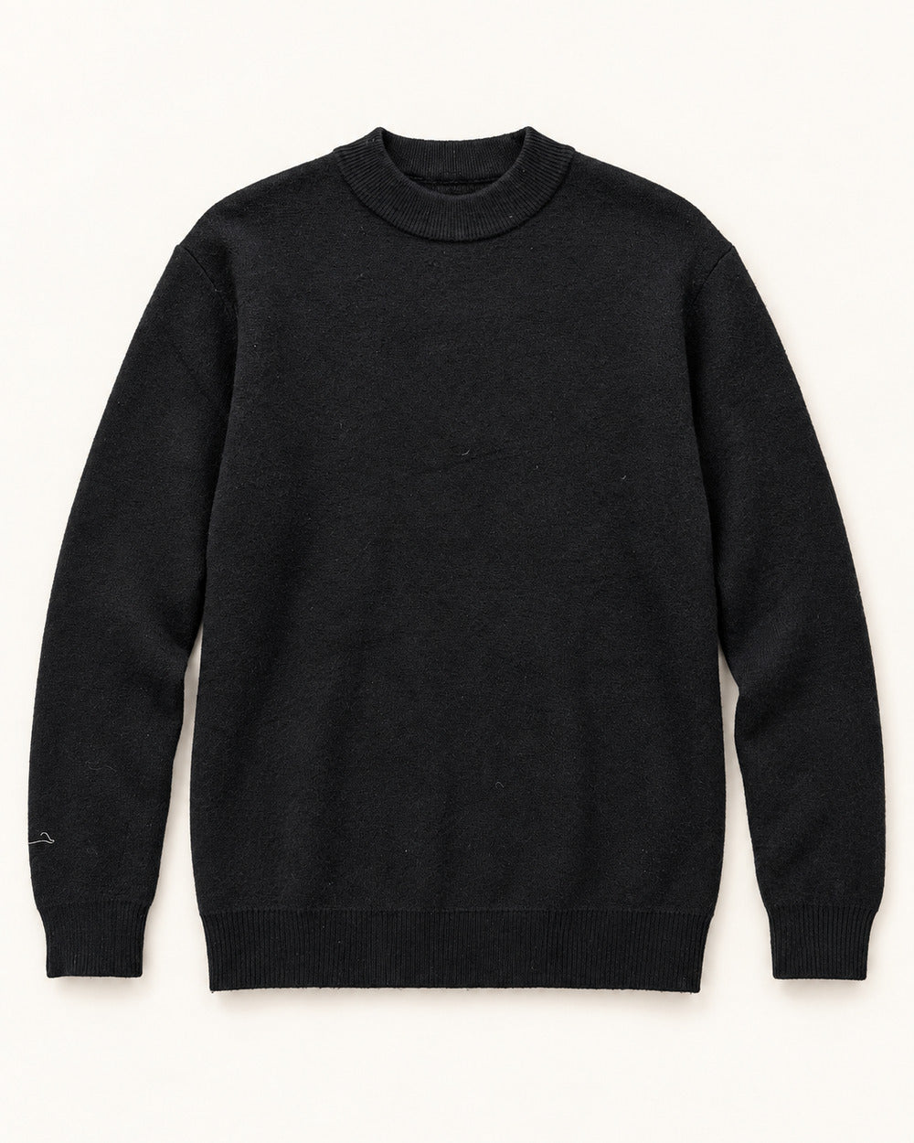 Black men's preloved mock-neck sweater, VW-MS267