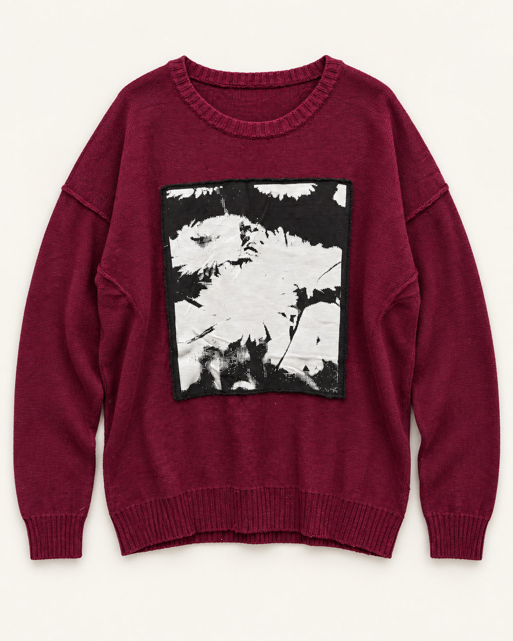 Burgundy men's preloved crew-neck sweater, VW-MS271
