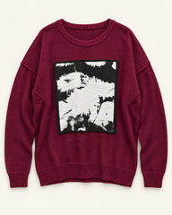 Burgundy men's preloved crew-neck sweater, VW-MS271