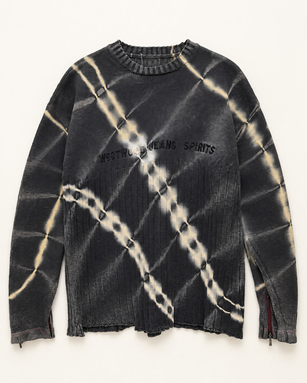 Black & Grey men's preloved crew-neck sweater, VW-MS275