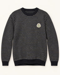 Black & White men's preloved crew-neck sweater, VW-MS276