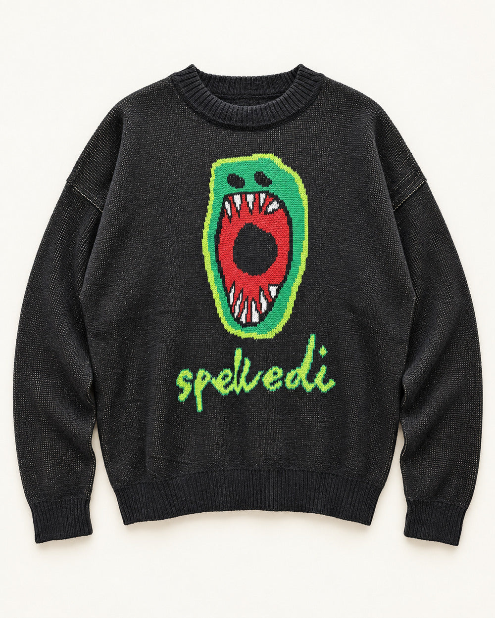 Black men's preloved crew-neck sweater, VW-MS277