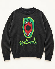 Black men's preloved crew-neck sweater, VW-MS277