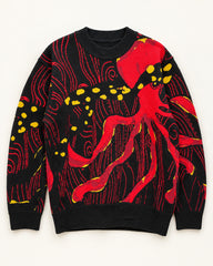 Black, Red & Yellow men's preloved crew-neck sweater, VW-MS284
