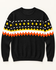 Black, White & Yellow men's preloved crew-neck sweater, VW-MS286