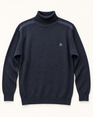 Navy men's preloved roll-neck sweater, VW-MS287