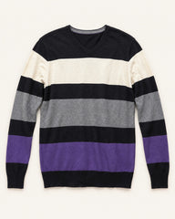 Black, White, Grey & Purple men's preloved sweater, VW-MS28