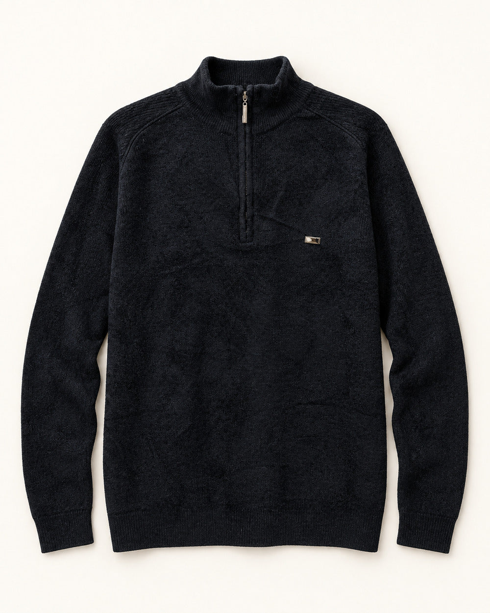 Black men's preloved quarter-zip sweatshirt, VW-MS292